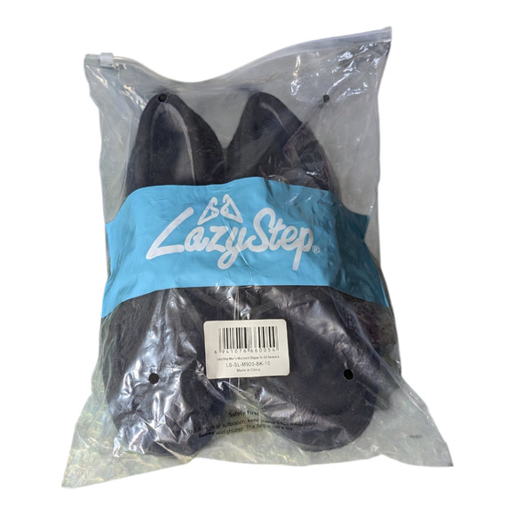 Lazy Steps Men's Moccasin Slippers - Size 10 - Black - New - Indoor/Outdoor - Picture 7 of 7